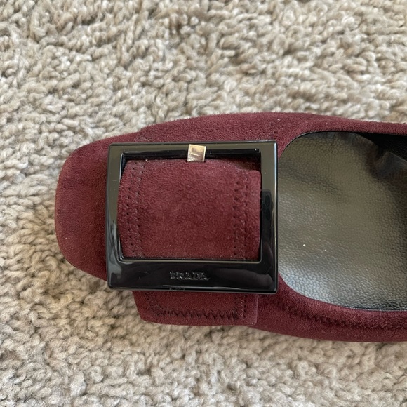 Prada Pumps 4096 Big Buckle Kitten Heels Womens 37 - Picture 4 of 5